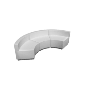 Modern 3 Piece Leather Sofa - White